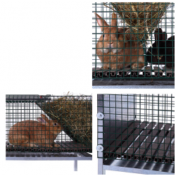 Cage pour deux lapins avec accessoires Cage pour deux lapins avec accessoires