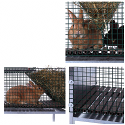 Cage pour deux lapins avec accessoires